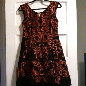 Elegant Black and Orange Dress